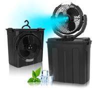 Ruimos Portable Misting Fan with 9L Water Tank, 3 Speeds, 3 Spray Mister Modes, 20000mAh Rechargeable Battery Camping Fan, Outdoor Cooling Fans for Patios