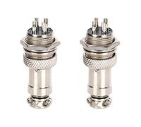Ruimou 2 Pcs Silver GX16-4 Pin Aviation Connector(16mm) for Electrical Wiring Power Supply Equipment, Engineering Machinery Parts