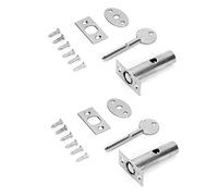 Ruimou 2 Set Hidden Manager Tubewell Key Mortise Lock Stainless Steel with Key and Screw for Fire Doors, Office, Home, Shop