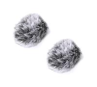 Ruimou 2pcs Grey Furry Microphone Windscreen Cover 0.5 cm Compatible with Hollyland Lark M1 C1 Compatible with MOMA M1 Wireless Lavalier Microphone
