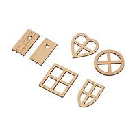 Ruimou 30Pcs Wooden Mini Window and Door Decorating Crafts for DIY Scrapbooking, Doll Houses, Creative Crafting,Coloring Doodles