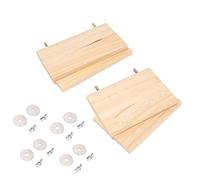 Ruimou 4Pcs Pet Wooden Platform Stand Active Rectangular Springboard Toy for Chinchilla, Hamster, Parrot, Gerbil,Small Animals