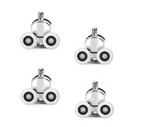 Ruimou 4Pcs Shower Door Double Wheels 23mm Diameter (Zinc Alloy+ABS) for Bathroom Bearing Pulleys/Runners Top/Bottom Replacement Parts (Lower Wheel -23mm-4Pcs)