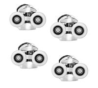 Ruimou 4Pcs Shower Door Double Wheels 23mm Diameter (Zinc Alloy+ABS) for Bathroom Bearing Pulleys/Runners Top/Bottom Replacement Parts (Upper Wheel -23mm-4Pcs)