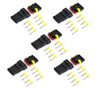 Ruimou 5 Set 4 Pin Way Waterproof Electrical Connector 1.5mm Series Terminals for Motorcycle, Car, Truck, Boat Wire Harness Parts (4-Pin)