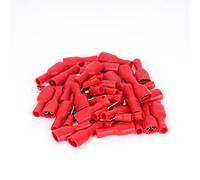 Ruimou 50Pcs Red 10A+12A AWG22-16 Crimp Spade Copper Connector(M+F), Insulated Quick Disconnect Terminals for Wire,Car,Electrical (Red)