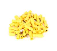Ruimou 50Pcs Yellow 25A+28A AWG12-10 Crimp Spade Copper Connector(M+F), Insulated Quick Disconnect Terminal for Wire,Car,Electrical (Yellow)