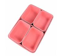 Ruimou Desk Drawer Organizer, felt Drawer Organizers Foldable Drawer Dividers Separators Storage Container for Makeup, Jewelries, Utensils in Bedroom Dresser, Office and Kitchen(7pcs/Set) (Pink+Gray)