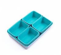 Ruimou Desk Drawer Organizer, felt Drawer Organizers Foldable Drawer Dividers Separators Storage Container for Makeup, Jewelries, Utensils in Bedroom Dresser, Office and Kitchen(7pcs/Set) (Blue+Grey)