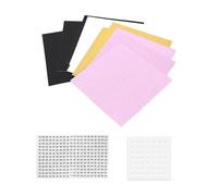 Ruimou Graduation Cap Decoration Set,12 Sheets Glitter Paper with Holes (Black, Silver, Pink, Gold), 4 Diamond Stickers,1 Round Adhesive Sticker for Graduation Cap DIY and Crafts