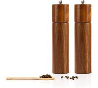 Ruimou Salt and Pepper Grinder Set,Pepper Mill, Salt Grinder Acacia Wood with a Adjustable Ceramic Rotor and Easily refillable for Seasoning, Cooking, Dining, 8 inches -Pack of 2