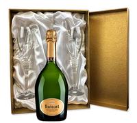 Ruinart Brut Champagne in Gold Presentation Set With Flutes 75cl 12.5% abv