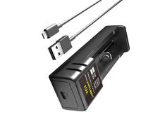 RUINBNC Intelligent General Single Slot Battery Chargers with LED Indicates Suitable for 21700 26650 32650 Lithium Batteries Particle Battery Device