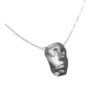 RUINBNC Retro Face Pendant with Storytelling Floral Tears, Lightweight Alloy Adjustable Necklace for Special Occasions Comfortable Trendy Necklace