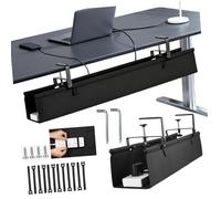 RUINBNC Spacious Hide Cable Management Tray with NonSlip Straps Ventilation Holes for Efficient Wire Management Easy Setups Under Desk Cable Planner