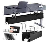 RUINBNC Spacious Hide Cable Management Tray with NonSlip Straps Ventilation Holes for Efficient Wire Management Easy Setups Under Desk Cable Planner