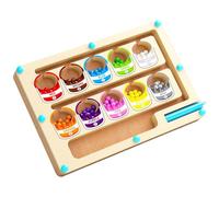 RUINBNC Wood Number Mazes Learning Game for Kids Ages 3+ Educational Toy Tracing Numbers Mazes Counting Board Counting & Color Sorting Game