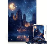 Ruined City Under Night Sky Jigsaw Puzzles for Adults1000 Piece Mind Game Toy Anxiety Relief Neat Cut Art Collectible (50x75cm)