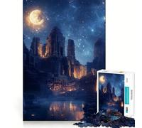 Ruined City Under Night Sky Jigsaw Puzzles for Adults1000 Piece Mind Game Toy Anxiety Relief Neat Cut Art Collectible (50x75cm)