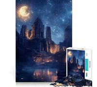 Ruined City Under Night Sky Jigsaw Puzzles for Teenagers 1000 Piece Mind Challenge Toy Relaxing Fun Precise Cut Festive Gift (38x26cm)