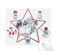 Ruined Rome Architectural Watercolor Painting Christmas Snowman Family Star Mouse Pad