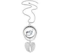 Ruined Rome Architectural Watercolor Painting Pendant Angel Wings Rotating Necklace Jewelry