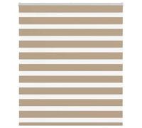 RuiNingRN Double roller blind sand brown 125 x 150 cm, fabric width 120.9 cm, polyester with clamping supports for windows and doors, privacy and sun protection, blackout, cold protection