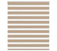 RuiNingRN Double roller blind, sand brown, 130 x 100 cm, fabric width 125.9 cm, polyester with clamping brackets for windows and doors, privacy and sun protection, blackout, opaque, child-friendly