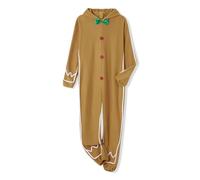 RUINIXCW Family Christmas Gingerbread Costume Matching Outfits Long Sleeve Hooded Jumpsuit Cosplay Outift for Adults Kids (Men, L, B-Yellow)