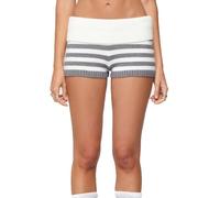 RUINIXCW Womens Y2k Fold Over Knit Shorts Cute Striped Elastic Waist Slim Fit Mini Knitted Bottom Going Out Micro Short Pant (Gray, M)