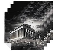 Ruins of A Temple Parthenon Acropolis Athens Greece Cloth Napkin Table 19x19 Inch Tablecloth Washable Dinner Napkins for Wedding Parties Decor
