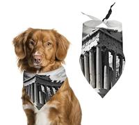 Ruins of A Temple Parthenon Acropolis Athens Greece Cute Dog Bandanna Scarf Printed Adjustable Triangle Pet Kerchief for Dogs And Cats