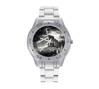 Ruins of A Temple Parthenon Acropolis Athens Greece Men's Business Watch Fashion Stainless Steel Wristwatches Custom Easy Read Watches for Women