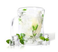 RUIOMII 400ml Double Wall Glass Flower Mugs, Cute Coffee Mug with Floral Pattern,Birthday Gifts for Women, Mother, Girlfriend