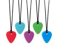 RUIOMII 5 Packs Food Grade Silicone Sensory Chew Necklace,Chew Buddy Autism for Kids and Adults with Teething, ADHD, Autism, Biting Needs