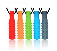 RUIOMII 5 Packs Silicone Sensory Chew Necklace Chewies for Autistic ADHD Oral Motor Children Kids Adult