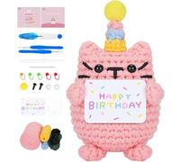 RUIOMII Cat Crochet Animal Kit for Beginners, Crochet Kits for Adults, Knitting Kit with Step-by-Step Video Tutorials