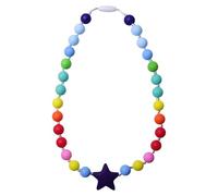 RUIOMII Silicone Teething Necklace for Babies Kids, Star Sensory Chew Necklace for Chew Buddy Autism Biting Needs, Oral Motor Chewy Teether, ADHD