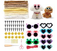 Ruioomeep Children's Craft Set, Pipe Cleaner Set for Crafts, 8 Dog Felt Starter Set with Chenille Wires, Creative Set for Girls, Boys, Gift for School Day, Birthday, Christmas