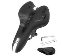 Ruioomeep Gel MTB Saddle Bicycle Saddle for Men and Women, Shock-Absorbing, Breathable, Comfortable Hollow Ergonomic Bicycle Seat for Mountain Bike, Road Bike, MTB e-Bike, Black