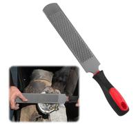 Ruioomeep Hoof Rasp, Double-Sided Hoof Rasp 200 mm Made of Carbon Steel with Rubber Handle, Round Head Blacksmith Hoof Rasp Tool, Horse Hoof File Hoof Care for Horses, Goats, Cows, Animal Hooves
