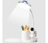 Ruioomeep LED Astronaut Lamp for Kids Pen Holder Projection Dimmable Brightness Level Rechargeable Eye Protection Desk Bedside
