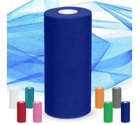 Ruioomeep Tulle 30 cm x 92 m, Tulle Fabric Wedding Decoration Tulle Ribbon, Organza Fabric, Tulle Sold by the Metre for DIY Crafts Pom Pom Craft Bows Party Decoration Gifts (Dark Blue)