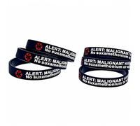 ruipenghui 6 Pack Medical Alert Silicone Bracelets for Malignant Hyperthermia - Adult Size Wristbands for Emergency Identification, Sports & Outdoor Use - Durable & Comfortable Safety Bands