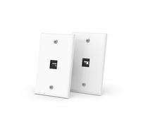 RUIPRO 2-Pack Keystone Wall Plate, Single Gang Wall Plate with 8K HDMI Coupler Keystone (1Port-2P)