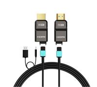 RUIPRO 8K Full Fibre Optic HDMI 2.1 Cable, Detachable, Armoured, 15 m | Full fibre optic design reduces EMI versus copper cables; detachable modules help avoid replacing the entire in-wall cable
