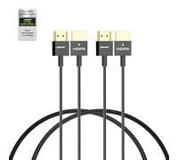 RUIPRO Certified Short HDMI Cable, Ultra Thin 8K HDMI 2.1 Cable 1M 2Pack, Ultra High Speed 48Gbps, Support 8K@60Hz 4K@120Hz, Dynamic HDR, eARC, Compatible with PS5/HDTV/Blu-ray/Monitor