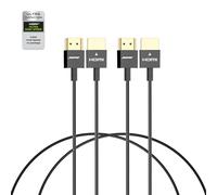 RUIPRO Ultra Thin 8K HDMI 2.1 Cable 0.5m 2-Pack, Certified 48Gbps | Ultra Thin Flexible Design for Easy Cable Management in Tight Spaces, Dynamic HDR, eARC, VRR, 8K@60Hz & 4K@120Hz Support