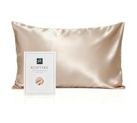 RUIPTSKE Natural Silk Pillowcase, Hypoallergenic 22 Momme 100% Silk Pillowcase 600 Thread Count with Hidden Zipper (50x75cm, Champagne Light)