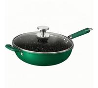 Ruiqas 13.4in Large Deep Stir Fry Pan, Non Stick Wok Pan with Glass Lid